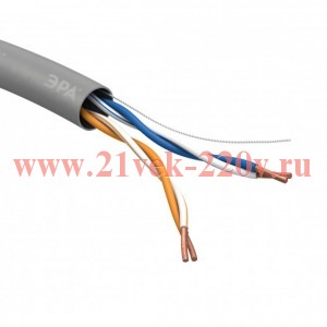 ЭРА UL-2-PVC Кабель витая пара U/UTP 2x2x24AWG Cat5e CU PVC 305м SIMPLE