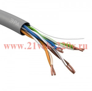 Кабель UTP 4x2x24 AWG Cat5e CU PVC 305м (м) ЭРА Б0044429