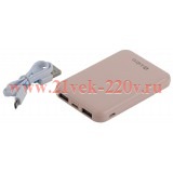 Intro PB600 USB зарядки_25Power bank 5000 mAh розовые (50/3000)