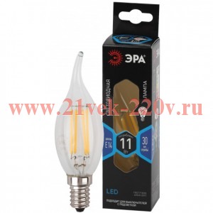 ЭРА F-LED BXS-11W-840-E14 (филамент, свеча на ветру, 11Вт, нетр, E14)