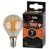 ЭРА F-LED P45-7W-827-E14 gold (филамент, шар золот, 7Вт, тепл, E14)