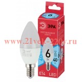 ЭРА Лампочка светодиодная RED LINE LED B35-6W-840-E14 R E14 / Е14 6 Вт свеча нейтральный белый свет
