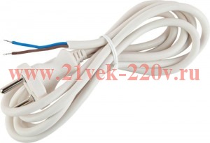 Шнур для бра 1.8м ШВВП 2х0.75 бел. UX-ШВВП-2x0.75-1.8m-W ЭРА Б0051341