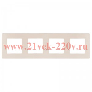 Рамка на 4 поста Эра 12 Сатин, слоновая кость 12-5104-02 (бежевый)