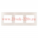 ЭРА Рамка для розеток и выключателей Серия 12 12-5103-15 на 3 поста, Сатин, перламутр