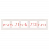 Рамка на 5 постов Эра 12 Сатин, белый 12-5105-01