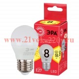 ЭРА Лампочка светодиодная RED LINE LED P45-8W-827-E27 R Е27 / E27 8 Вт шар теплый белый свет