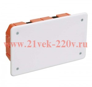 Коробка КМ41026 распаячная 172х96x45мм для полых стен (с саморезами, пластиковые лапки, с крышкой )