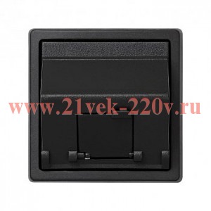 Адаптер на 1 коннектор RJ45(12) наклонный с вкладышем Simon 73 Loft, графит