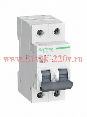 Автоматический выключатель Systeme Electric City9 Set 2П 6А В 4,5кА 230В (автомат электрический)