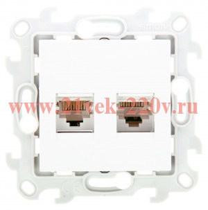 Розетка компьютерная 2хRJ45 кат 5е UTP Simon 24 Harmonie, белый