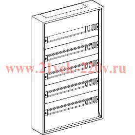 Навесной комплектный шкаф (без двери) Prisma Schneider Electric 930x555x157мм 5x24 модуля (RAL 9001)