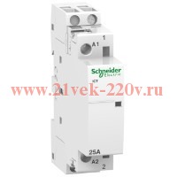Модульный контактор iCT Acti 9 Schneider Electric 25A 1 полюс 1НО 230В/240В АС 50ГЦ 1 модуля