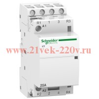 Модульный контактор iCT Acti 9 Schneider Electric 25A 4 полюса 2НО+2НЗ 220В/240В АС 50ГЦ 2 модуль