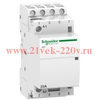 Модульный контактор iCT Acti 9 Schneider Electric 25A 4 полюса 4НО 220В/240В АС 50ГЦ 2 модуль