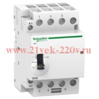 Модульный контактор с ручным управлением iCT Acti 9 Schneider Electric 40A 3п 3НО 220/240В АС 3м