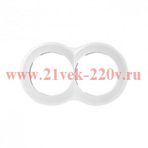 Рамка 2 поста круг в круге Simon 88 белый