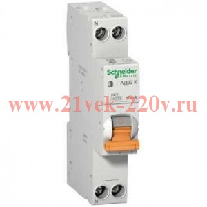 Дифференциальный автомат Schneider Electric АД63 1п+н 6A 30мA 4,5кА C