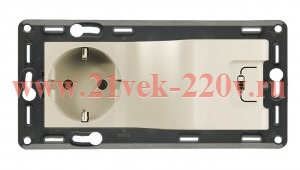 Комбинированная розетка: Силовая 220В/USB 1000мА с накладкой LIFE/ALLURE Legrand Слоновый кость