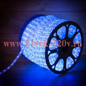 Светодиодный дюралайт 2W синий 24 LED/1,6Вт/м, постоянное свечение, D10мм, бухта 100м