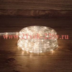 Светодиодный дюралайт 3W теплый белый 24 LED/1,6Вт/м, свечение с динамикой, D13мм, бухта 6м