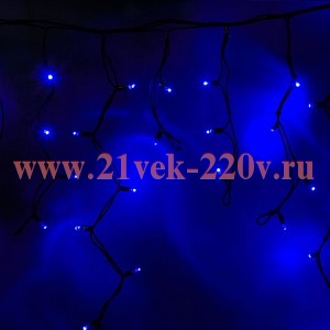 Гирлянда бахрома светодиодная 3,2x0,9м 120LED синий IP65 постоянное свечение, черный каучук, 230В