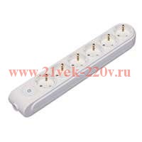 Колодка удлинителя 6-м с заземл. защ. шторки с выкл. Makel N6310000