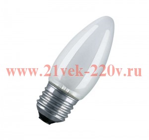 Лампа накаливания CLASSIC B FR 60W 230V E27 (свеча матовая d=35 l=100)