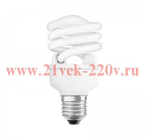 Лампа компактная люминесцентнаяDST MINI TWIST 20W/840 220-240V1300lm E27 спираль 8000h d54x110 OSRAM