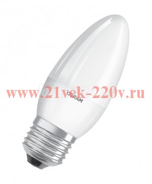 Лампа светодиодная свеча LS CLB 60 6.5W/827 220-240V FR E27 550lm 15000h OSRAM тёплый белый свет
