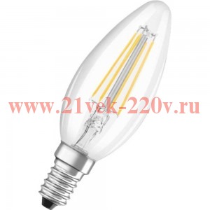 Лампа филаментная светодиодная свеча FL-LED Filament C35 6W 3000К 220V 600lm E14 теплый свет