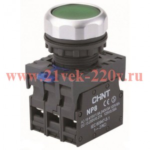 Кнопка управления NP8-10BND/5 1НО желт. AC 110В-220В(LED) IP65 (R) CHINT 667321