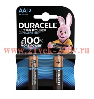 Батарейка AA Duracell LR6L Ultra Power MN1500 (упаковка 2 шт) 5000394058712