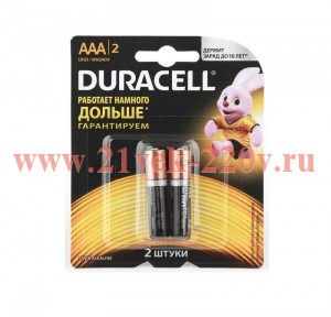 Батарейка AAA Duracell LR03 BASIC MN2400 (упаковка 2шт) 116054
