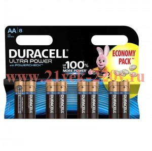 Батарейка AA Duracell LR6-8BL Ultra Power MN1500 (упаковка 8 шт) 5000394063051