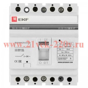 Автоматический выключатель ВА-99 125/100А 4P 25кА EKF