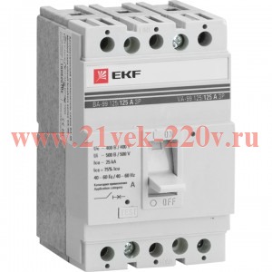 Автоматический выключатель ВА-99 125/125А 3P 25кА EKF PROxima