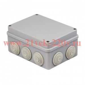 Коробка распаячная КМР-050-042 пылевлагозащитная, 10 мембранных вводов, уплотнительный шнур (196х142
