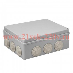 Коробка распаячная КМР-050-043 пылевлагозащитная, 12 мембранных вводов, уплотнительный шнур (244х190