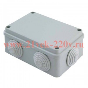 Коробка распаячная КМР-050-048 пылевлагозащитная, 6 мембранных вводов, уплотнительный шнур (128х84х5