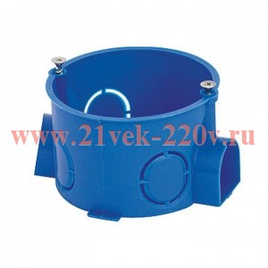 Коробка установочная КМТ-010-002 для твердых стен, 60х40, полипропилен, синяя, винты, IP20 EK