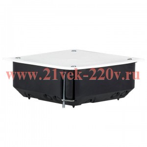 Коробка распаячная КМП-020-008 для полых стен, 110х110х45, полистирол, черная/белая, метал.ла
