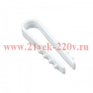 Дюбель-хомут для круглого кабеля (5-10мм) белый (50шт.) EKF PROxima