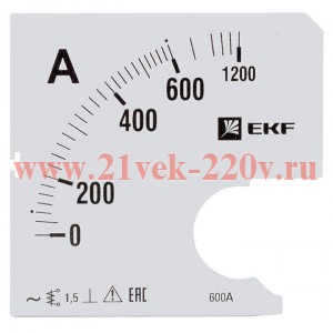 Шкала сменная для A961 600/5А-1,5 EKF PROxima
