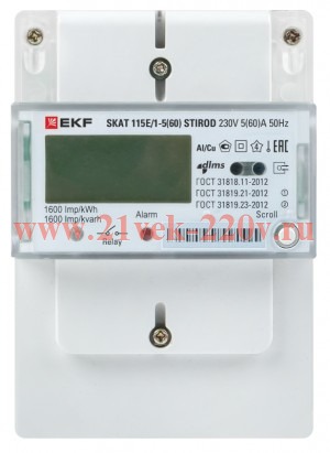 Счетчик SKAT 115E/1-5(60) STIROD 1ф 2т МСК+0 EKF 11503R