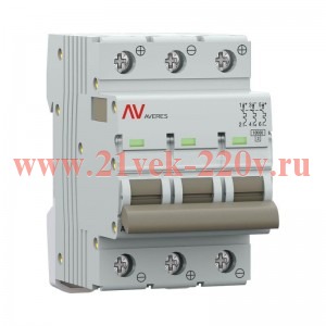 Выключатель автоматический 3п C 50А 10кА AV-10 DC AVERES EKF mcb10-DC-3-50C-av