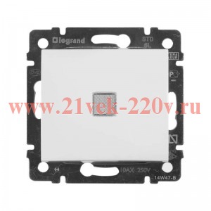 Переключатель Legrand Valena с подсветкой белый