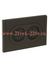Розетка 2-я без заземления в сборе FORTE&PIANO FP326 10А автозажим серый IEK