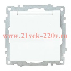 Механизм розетки 1-м Валенсия 16А IP44 с заземл. защ. шторки с крышкой бел. PROxima EKF EWV10-124-90
