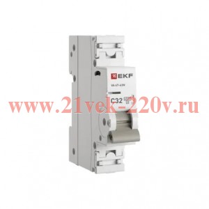 Выключатель автоматический модульный 1п 32А C 4.5кА ВА 47-63N PROxima EKF M634132C